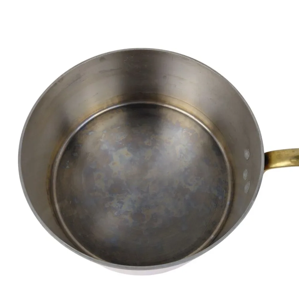 Vintage Copper Pot Brass Handle 3 Sauce Pan Lid